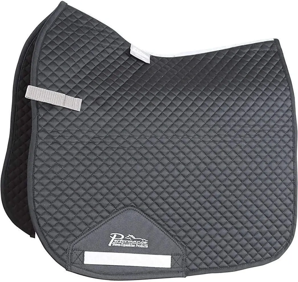 Shires Performance Suede Dressage Saddle Pad - WickAway Lining & Contoured Wither - Multiple Sizes Black / 17" - 18"