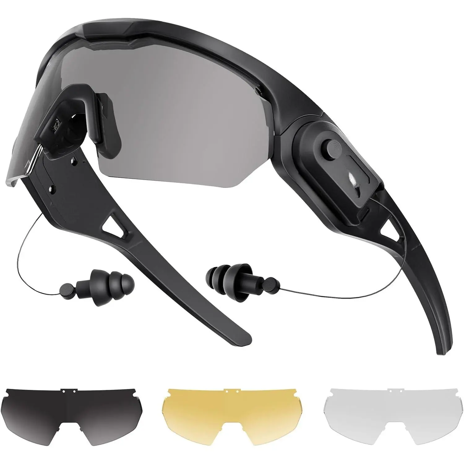 Shooting Glasses with Earplugs - ANSI Z87.1+ Safety Glasses with Detachable NRR 32dB Earplugs, Gifts for Men and Women