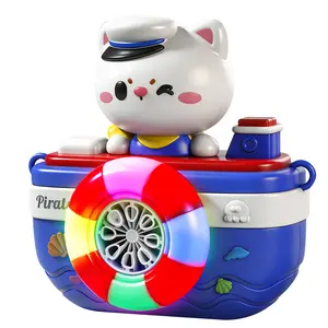 Automatic Bubble Machine for Kids, Rechargeable LED Bubble Blower with Music, Cute Cat Toy for Toddlers