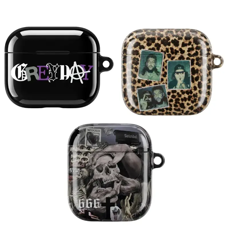 Dark Rap Aesthetic AirPods Case, Gothic Music Inspired Protective Cover for AirPods Gen 1/2/3/4 & AirPods Pro 1/2