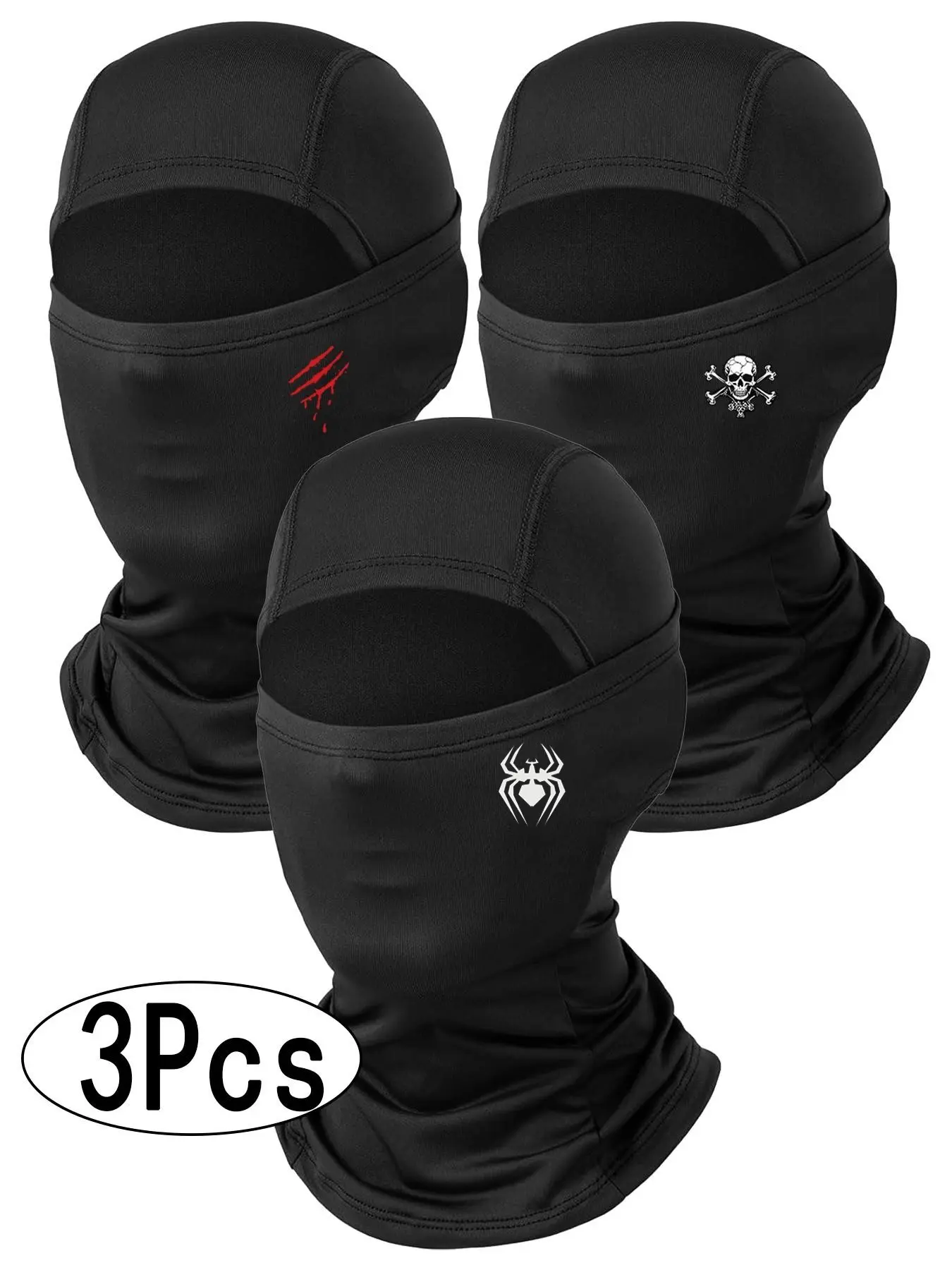 3Pcs  Multifunctional Turban Hat, High Elasticity, Windproof, Warm, UV Protection, Ideal for Skiing, Motorcycle, Hiking, Cycling, Fishing, Motorcycle Neck Cover, Neck Gaiter Mask, Ski Face Mask