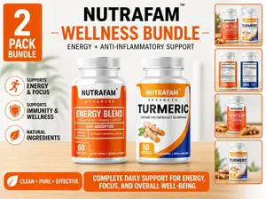 NUTRAFAM Wellness Bundle – Energy + Turmeric Supplement Daily Wellness Support