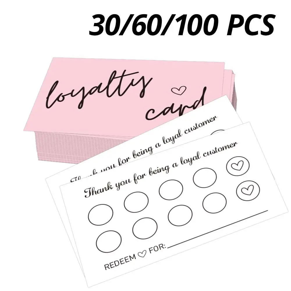 30/60/100 Pack Blank Handwritten Membership Cards, Double-Sided Loyalty Discount Promotion Cards, Marketing Strategy Cards for Salons & Cafes, Promotional Cards, Customer Appreciation Cards, Custom Message Card