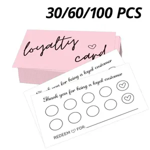 30/60/100 Pack Blank Handwritten Membership Cards, Double-Sided Loyalty Discount Promotion Cards, Marketing Strategy Cards for Salons & Cafes, Promotional Cards, Customer Appreciation Cards, Custom Message Card