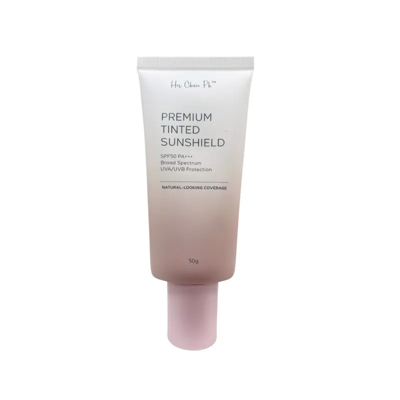 Her Choice PH Premium Tinted Sunshield SPF 50 PA+++ | Broad Spectrum UVA/UVB Protection | Natural-Looking Coverage | 50g