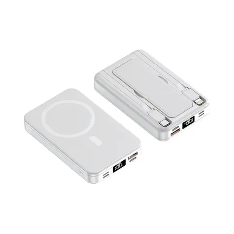10,000mAh Magnetic Portable Power Bank，Foldable Wireless Portable Charger with USB-C Cable LED Display， Fast Charging for iPhone 16/15/14/13/12 Pro/Pro Max/Plus/Mini