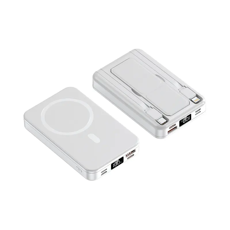 10,000mAh Magnetic Portable Power Bank,Foldable Wireless Portable Charger with USB-C Cable LED Display, Fast Charging for iPhone 16/15/14/13/12 Pro/Pro Max/Plus/Mini