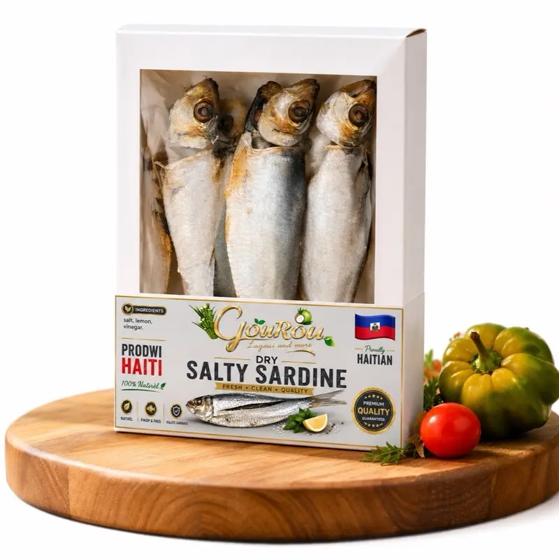 Dry Salty Sardines Haitien 10 unite Sun-Dried Ready to Cook Natural Fish for Frying Steaming or Cooking in Sauces