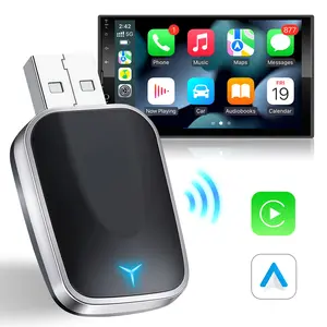 Wireless Carplay & Android Auto Adapter 2-in-1 Stable & No Delay Carplay Wireless Adapter Convert Wired to Wireless Car Play Dongle for iOS 10+/Android 11+