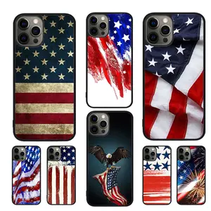 USA American Flag Phone Case For iPhone 17 16 15 14 13 12 11 Pro Max Plus Air Coque Unique Gift For Christmas Birthday
