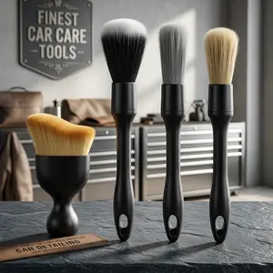 4Pcs Car Detailing Brush Set, Soft Auto Interior Cleaning Brushes for Dust Removal, Portable Car Valeting Kit, Professional Car Cleaning Supplies for Interior, Automotive Detailing Tools
