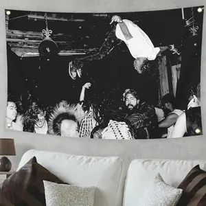 Carti Art Music Die Lit 3x5ft Banner Hip Hop Rapper Poster Tapestry Lightweight Durable Wall Decor for College Dorm Room &Man Cave  Decoration Hanging