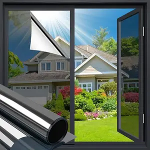 Daytime Privacy Shield Adhesive Reflective Mirror Window Tint for Home UV Blocking Heat Control Film Black Silver USA Ready 15.75 x 78.74 Inches Non Adhesive Reflective Mirror Easy Installation