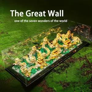 Chinese Famous Landmark Great Wall Stem Geometry Building Blocks Set, 3D DIY Geographical Model Kit, Perfect Gift for Geography Enthusiasts