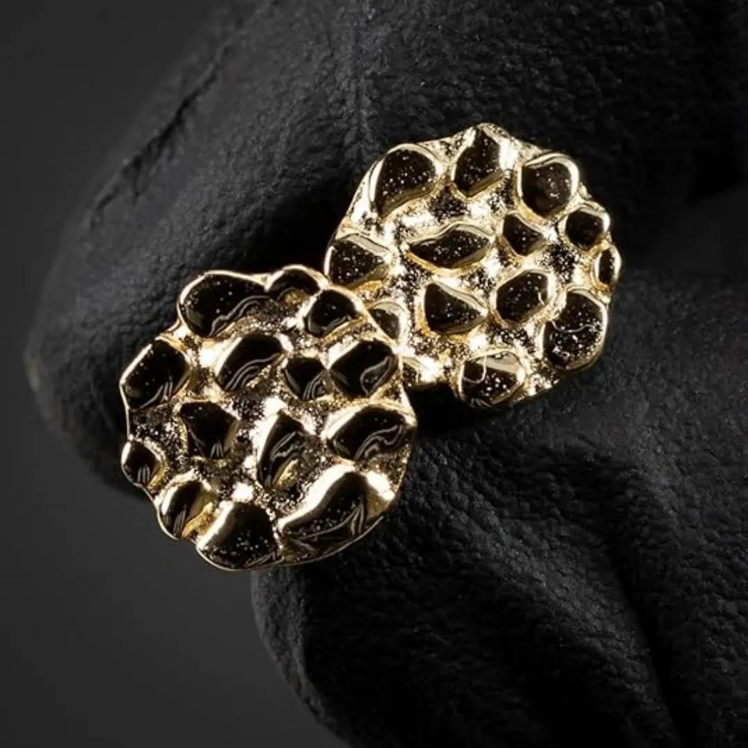 【2026 TREND ALERT 】12mm Cookie Nugget Chunky Hip Hop Earrings | Gold-Plated Unisex Jewelry | Gift Box Included Daily Wear Statement
