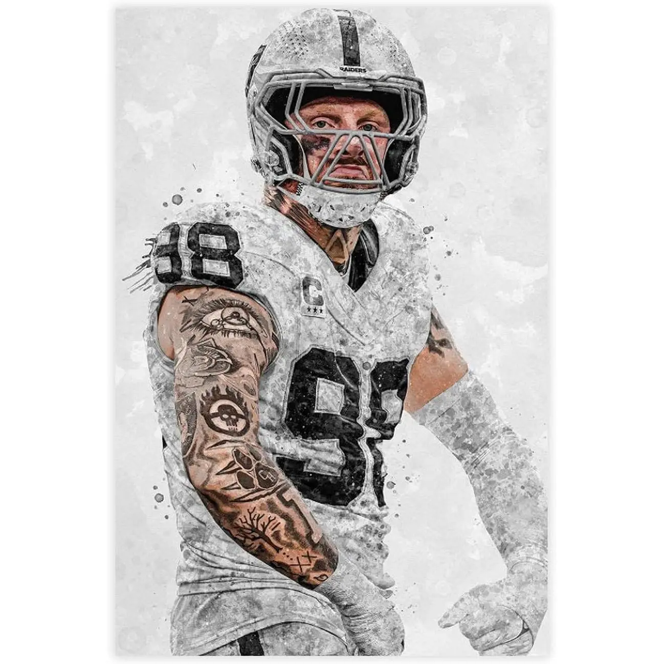 Maxx Crosby Canvas Wall Print - Multi-Size, Customizable, New Condition Wall Decor, Bedroom/Office Home Decor, Gift Option, As the Image Shows