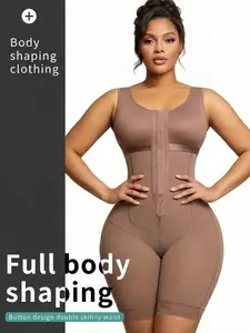 1 Count Women's Tummy Control Shapewear Bodysuit, Underwear, Womenswear, Fajas, Colombian Shapewear Butt Lifter, Body Shaper Jumpsuit with Adjustable Hooks, Lace Trim Body Shaperwear, Suitable For Daily Or Sports