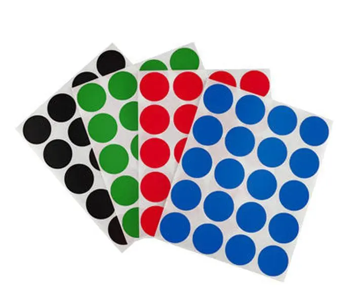 1" Permanent Round, Color-Code Dots: 1,000/Pack