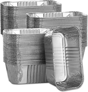100 Pack 1Lb Aluminum Mini Loaf Baking Pans, 6” X 3.5” X 2” Heavy Duty Disposable Loaf Pans, Thick Foil Bread Pans for Baking Holiday Treats Food Storage and Takeout MOACOCK