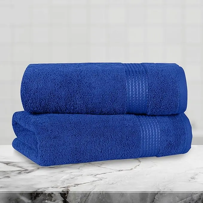 Mocassi Premium 2-Pack Turkish Cotton Bath Towel Set - Solid Color, Breathable, Absorbent Towels for Bathroom, Hotel-Quality, 27in x 54in