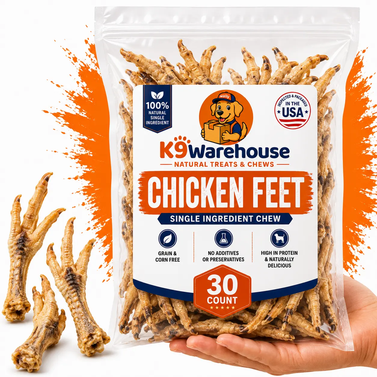 K9warehouse Chicken Feet For Dogs - 30 Pack K9warehouse Chicken Feet For Dogs - 30 Pack