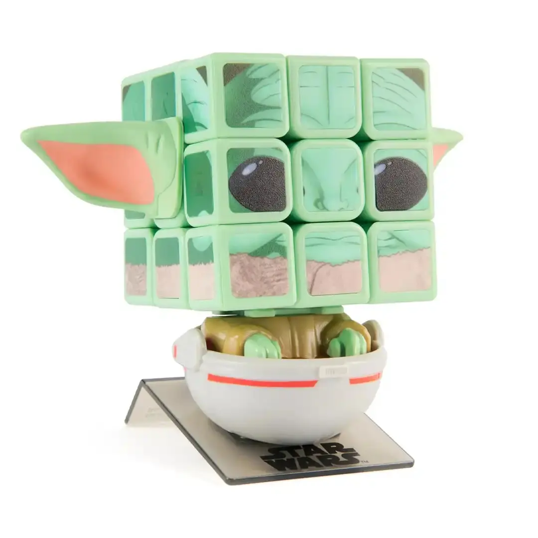 Rubik's Star Wars 3x3 Magic Cube Puzzle - Plastic Unisex Character Cube, Build Grogu Figure, Hover Pram Display, Collectible Toy for Ages 8+, Boosts Problem-Solving & Hand-Eye Coordination