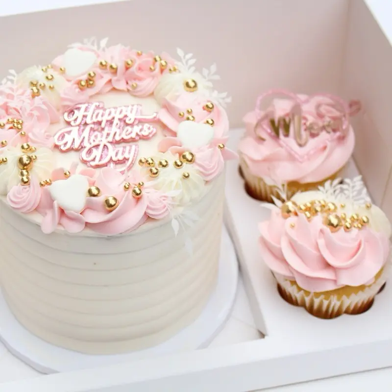Bento Cake and 2 cupcakes box- 5 pack