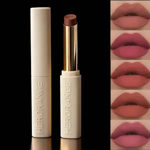 HERORANGE 5-Piece Velvet Lipstick Set Hydrating Matte Non-Stick Plant-Based Squalane Formula in Orange Pink Tones All Skin Types Beginner Friendly Perfect Christmas Valentine's Gift - Lipgloss cosmetic !