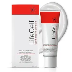 LifeCell All In One Anti-Aging Cream – Reduces Wrinkles, Fine Lines, Dark Circles & Sun Damage – Retinol, Vitamin C, DMAE & Hyaluronic Acid , for All Skin Types (2.54oz)