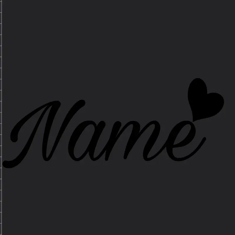 Name with Heart Decal Personalized Text