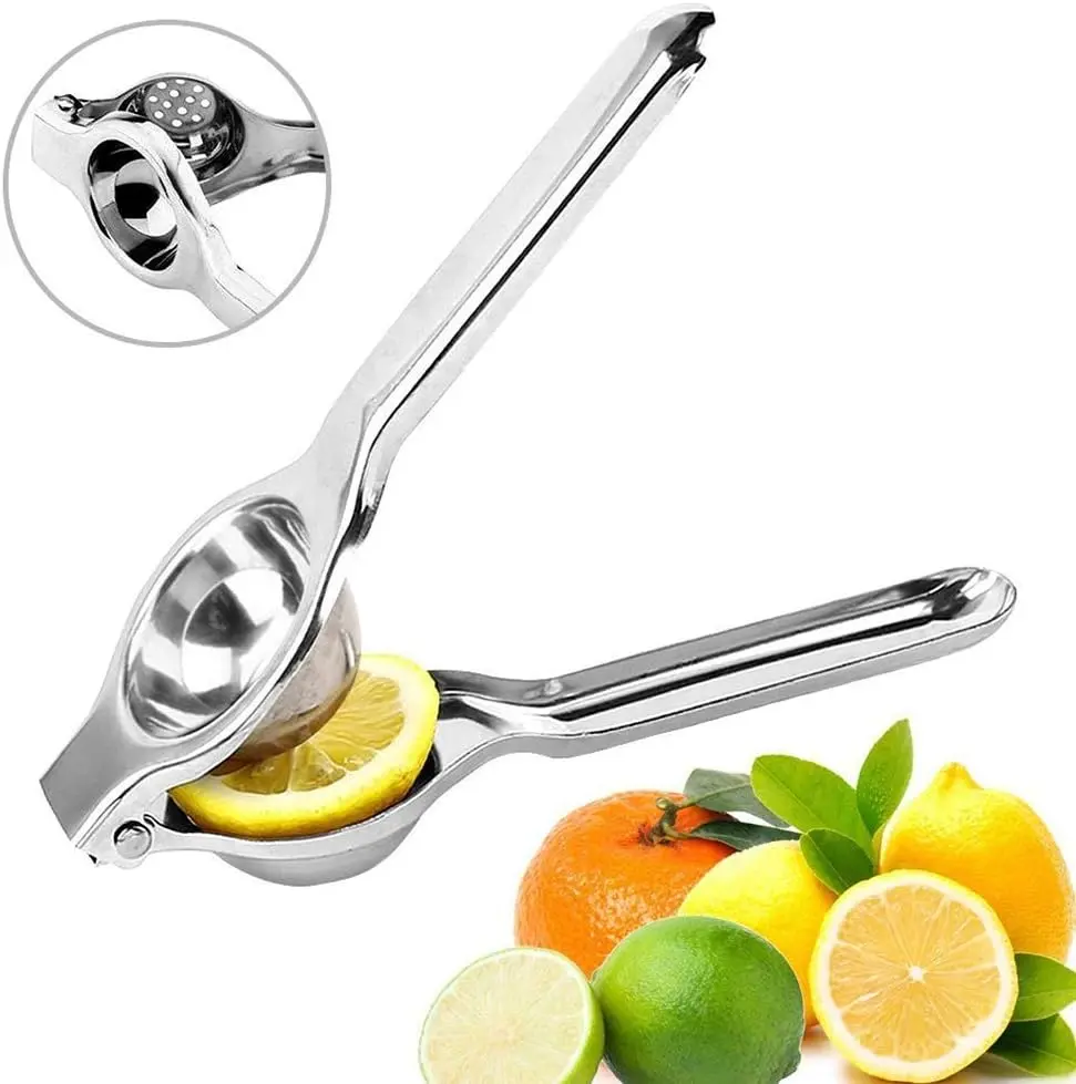 Stainless Steel Manual Citrus Squeezer - Durable Professional Juicer Hand Press, Citrus Press, Solid Metal Kitchen Utensil Tool for Lemons, Limes, Fruit Enthusiasts