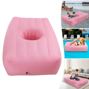 Post Surgery Recovery Hole PVC Inflatable Bed for Home Travel Beach Poolside Quick Inflation Easy Storage