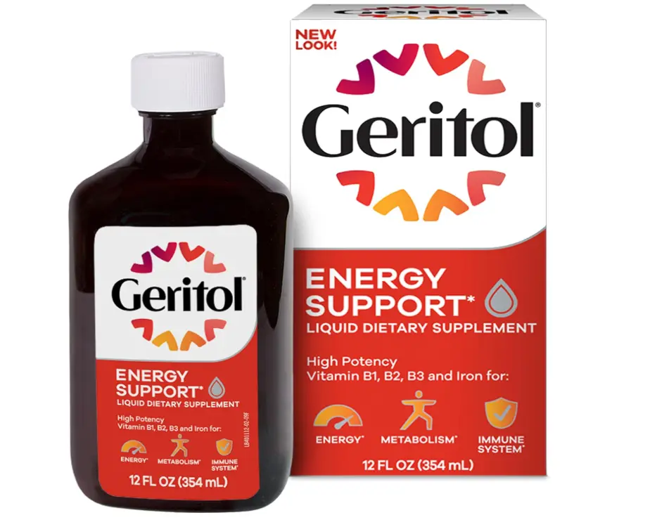 Geritol Liquid Vitamin & Iron Supplement – High Potency B-Vitamins, 12 oz