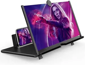 Phone Screen Magnifier—3D Ultra HD Magnifying Projector for Movies, Videos, and Gaming—Foldable Phone Stand with Screen Magnification—Compatible with All Smartphones—Foldable Gaming Protective Stand Phone Holder