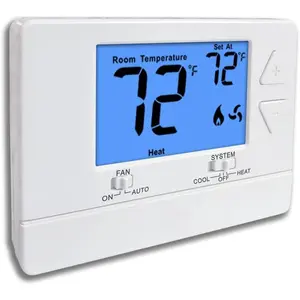 NonProgrammable Digital Energy-Saving Thermostat for House, Single-Stage 1 Heat/1 Cool System, Easy DIY Install, Blue Backlight