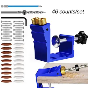 Woodworking Pocket Hole Jig Set, 46pcs/set 15° Precision Angle Woodworking Tool Kit, DIY & Pro Carpentry Hardware Tool Kit, Mother's Day Gift, Gift for MOM, Tool Sets !