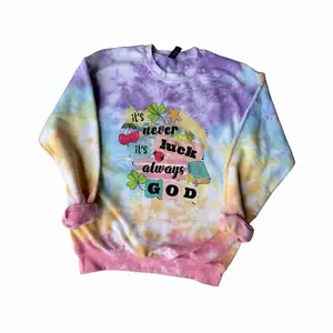 *Made to Order* It’s never luck, always God tiedye crewneck, sweatshirt