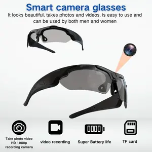 1080p high-definition smart video glasses wearable sports camera outdoor sports DV camera glasses wide-angle 120 ° glasses camera, body camera, cycling, motorcycle, bicycle, travel Vlog recording beautiful. The best gift for holidays tiktokshopspringglowu