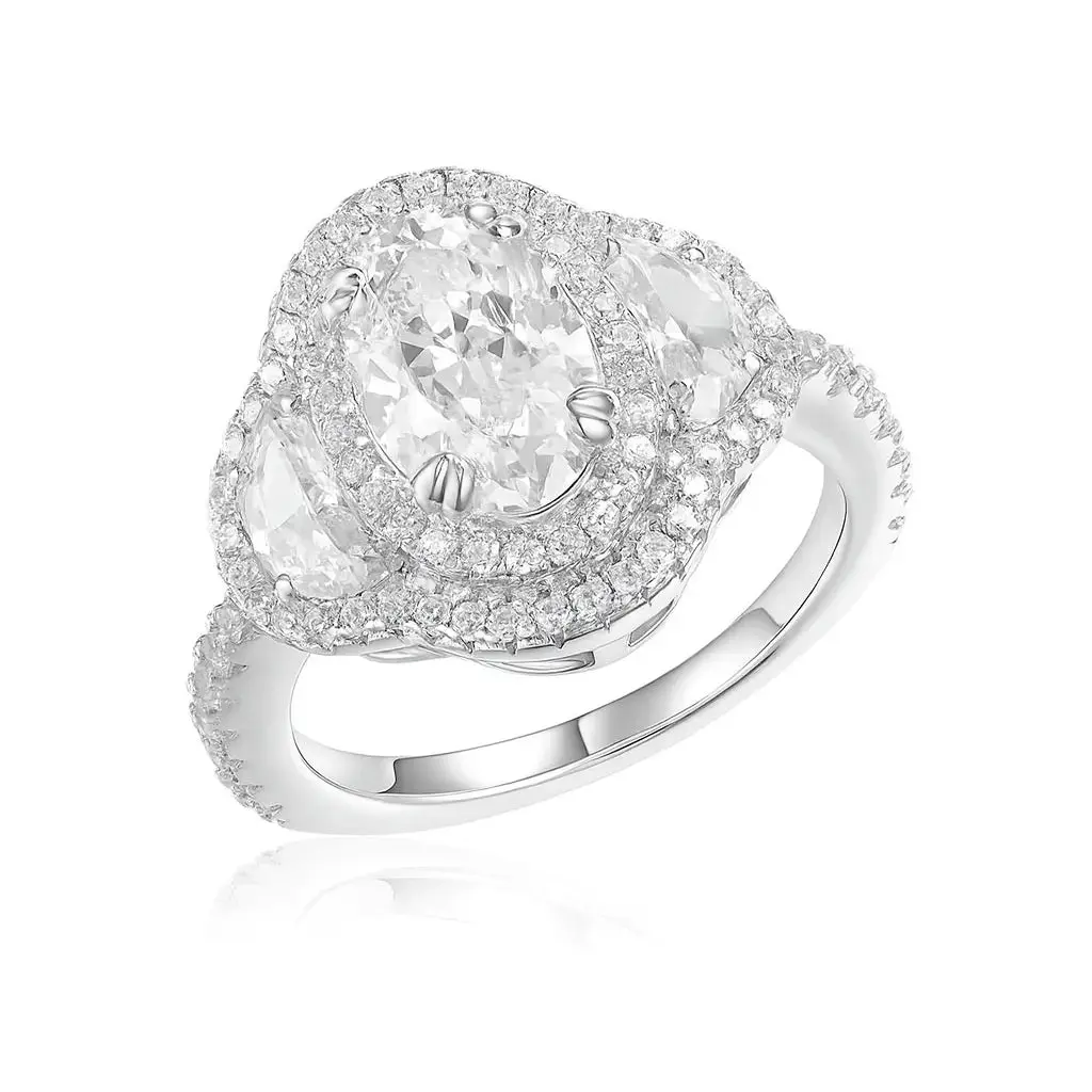 Bella Blush Ring White Diamond Crystalline