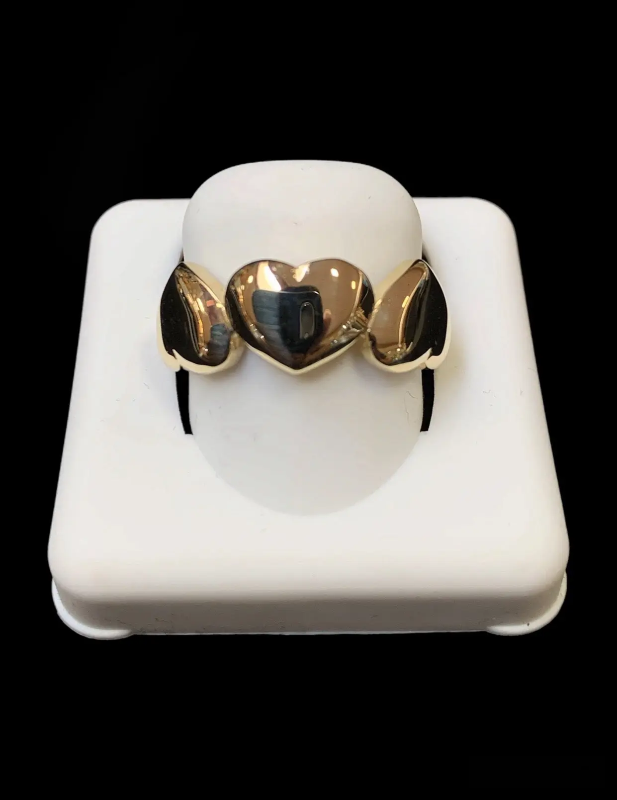 Ali Jewelers Unisex 10-Karat Yellow Gold Heart Shape Chino Link Ring, 2.5g, Timeless Design for Daily Wear, Everyday Wear