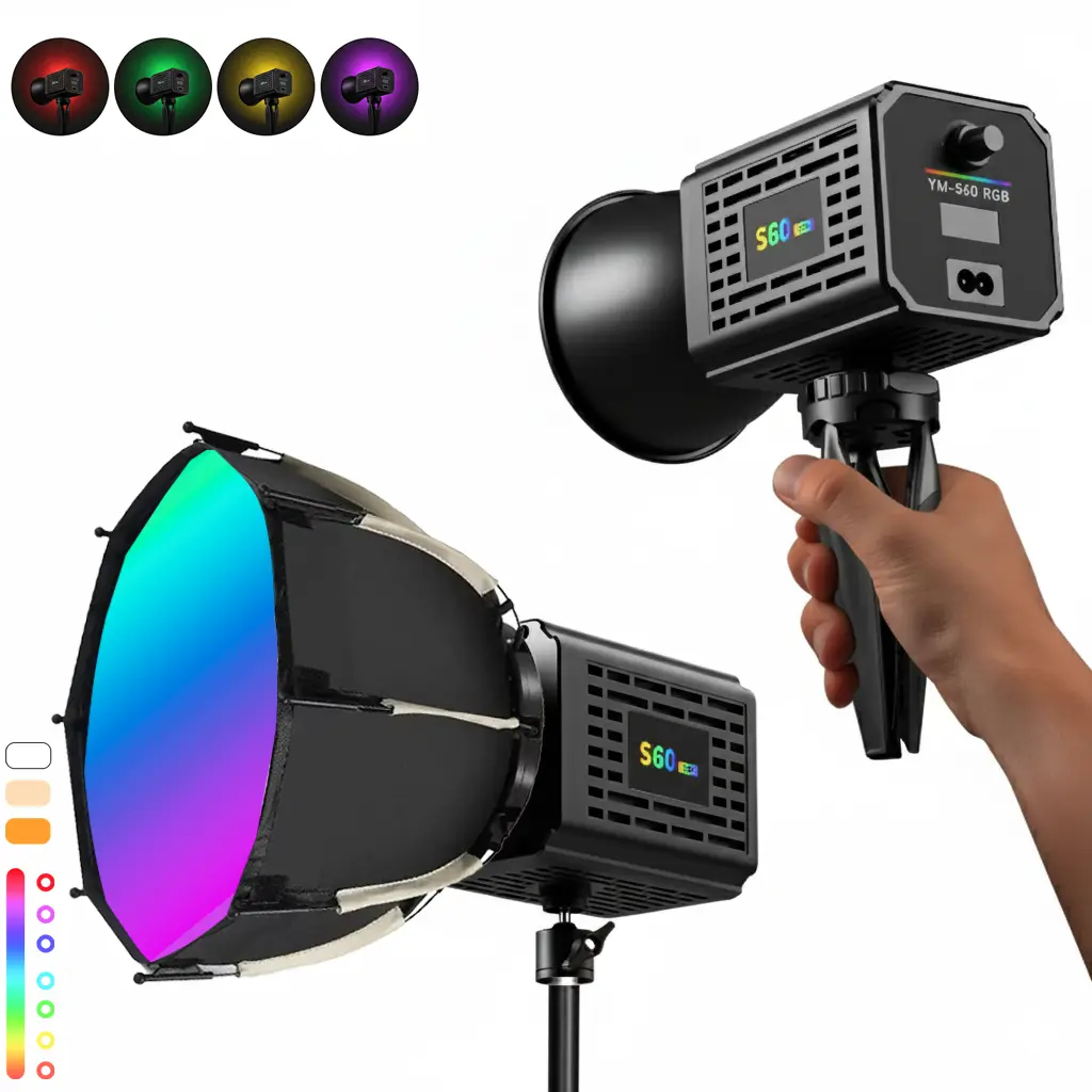 2026 Upgraded 3-Piece Set RGB COB Video Light Kit,12000mAh Long Battery Fast Charging,3200K–6500K Adjustable Studio Fill Light for Vlogging,Live Streaming & Filming,30cm Octagonal Softbox with Honeycomb Grid,Bowens Quick Release & 2M Adjustable Stand