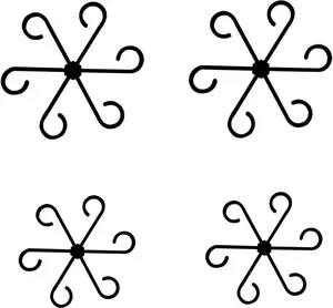 4Pcs Plastic Plant Climbers Stem Holders, Black Climbing Houseplant Stem Supports, 2 Sizes Reusable Flower Plant Stakes Trellis Hook for Indoor Plants Growth Accessories