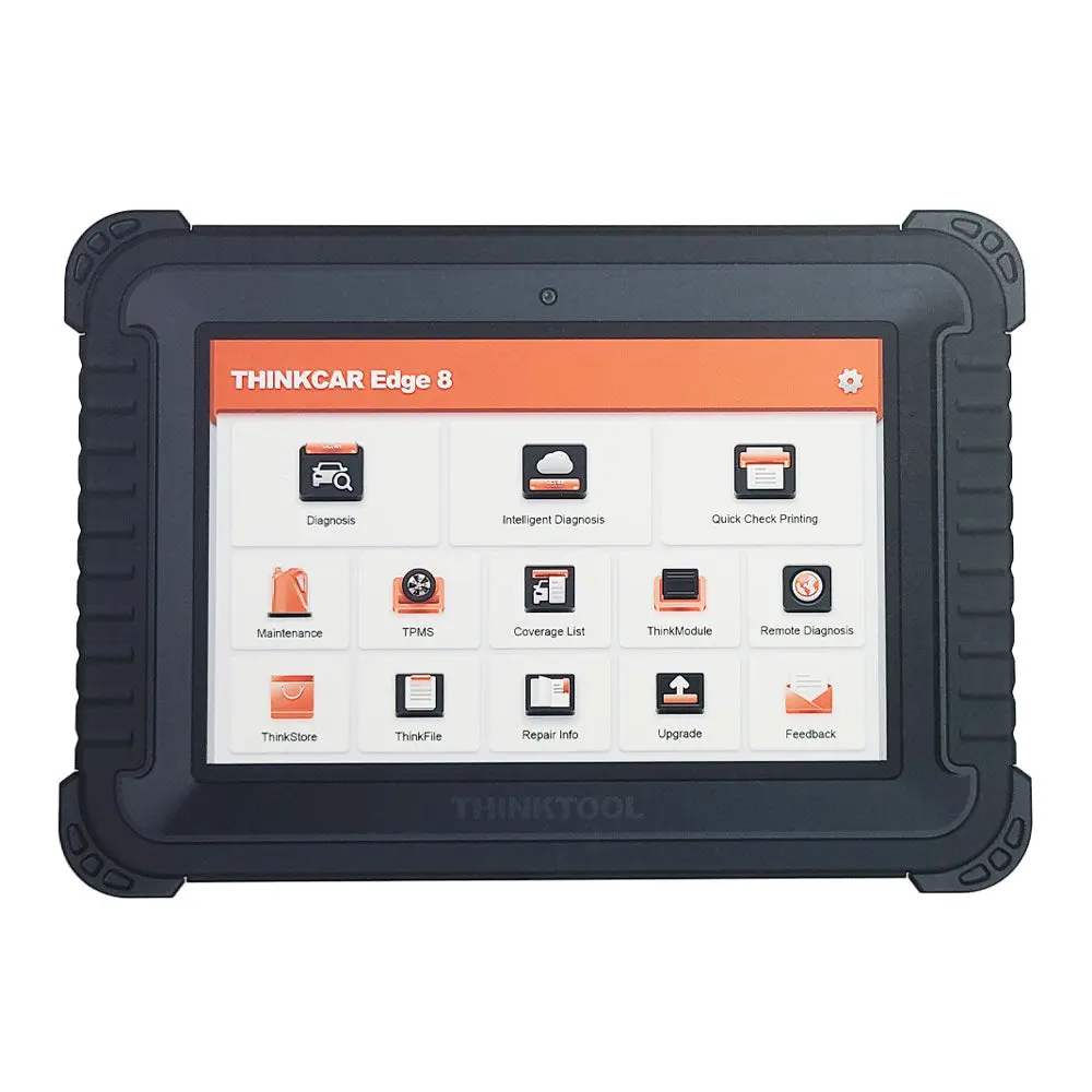 THINKCAR EDGE 8 Advanced OBD2 Vehicle Diagnostic Scanner - 8" LED Touch Screen Code Reader, Magnesium Alloy Body, Android System, Rear Camera, Convenient Carrying Handle, 2-Year Free Software Update, Maintenance Functions, Data Export for Car Repair, Obd2