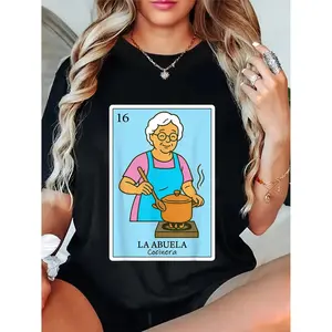 Unisex 100 Cotton La Abuela Cocinera Spanish Mexican Bingo Gift TShirt