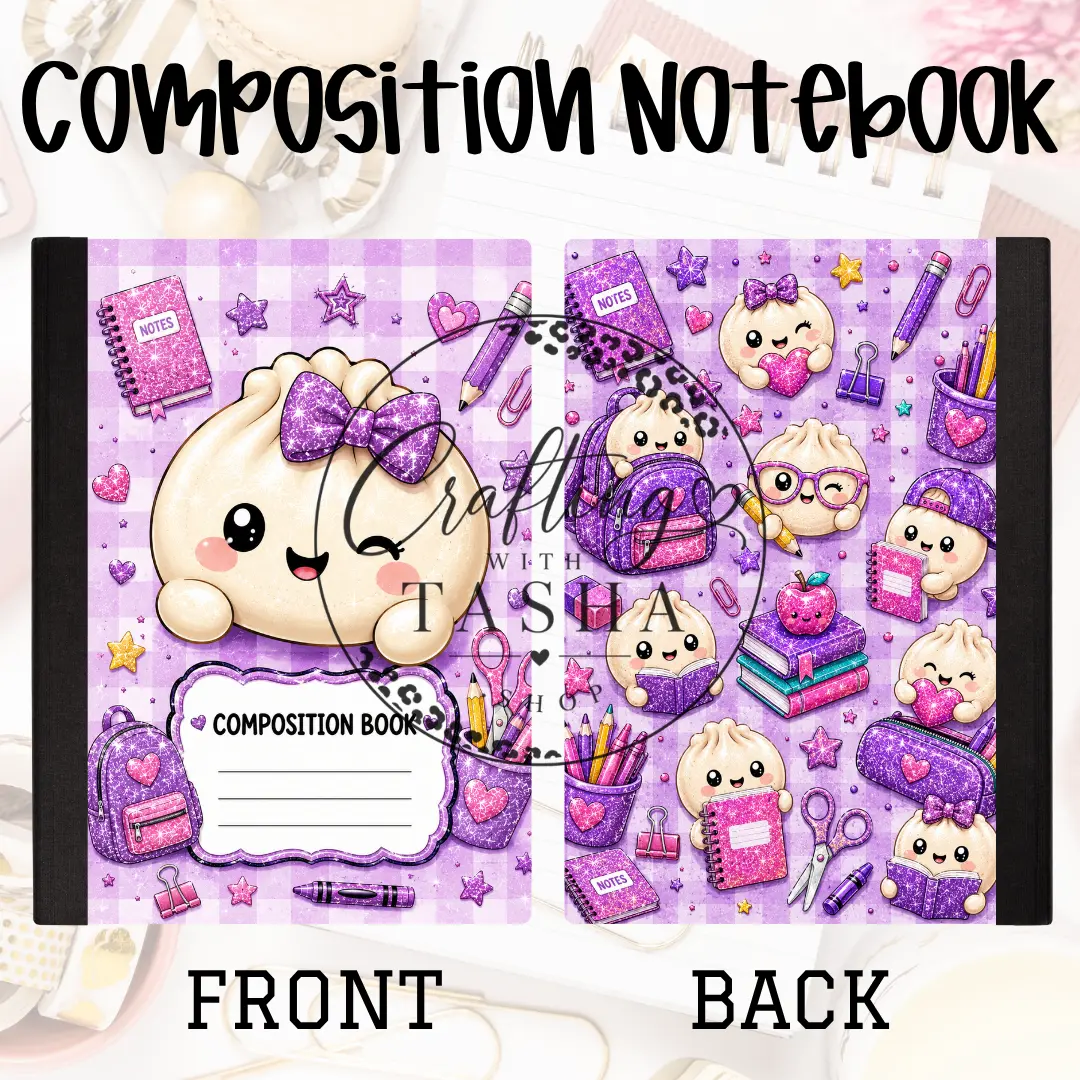 Dumpling Purple Wink Composition Notebook