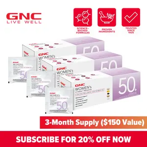 GNC 3-Pack Bundle: Women's 50+ Vitapak,Stress Support, Beautiful Skin, Bone Health & Omega-3s, Dietary Supplement, Natural Ingredient