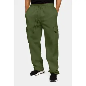 Men's Solid Fleece Heavyweight Cargo Sweat Pants