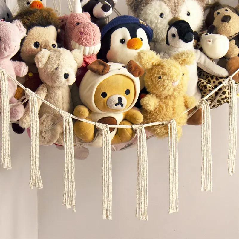 Turns Clutter into Cute Decor – Pink Stuffed Animal Storage Hammock, Large Corner Net for Stuffed Animals, Plush Holder for Kids Nursery & Bedroom, Essential Toy Organizer