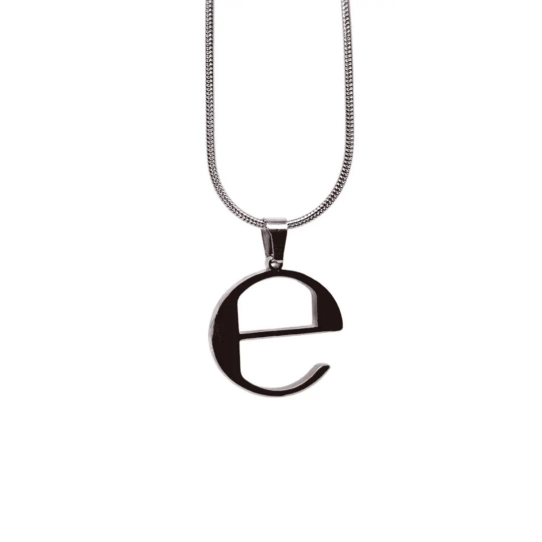 Ecco2k "E" Album Fan-Made Small Stainless Steel Pendant Chain Necklace - 1 Inch Version - 60cm Stainless Steel Chain