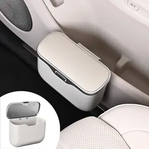[ABS Car Trash Can] ABS Multi Functional Car Trash Can | Microfiber Leather, Space Saving, Non-Destructive, 99% Car Models, Dry & Wet Use, Car Organizer